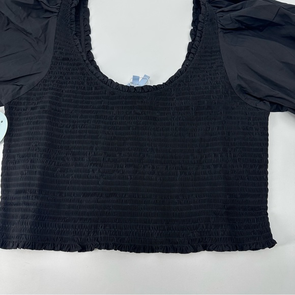 Hill House The Aiko Nap Top Black Smocked XXL New with Tags - Picture 6 of 14